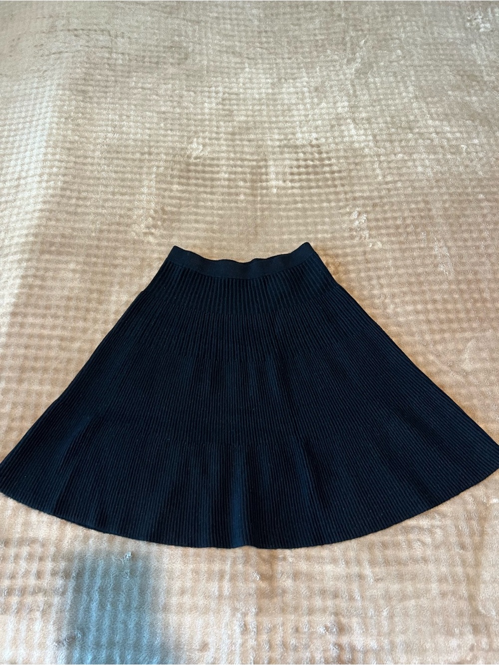 Nanette Lepore Black Ribbed Circle Skirt